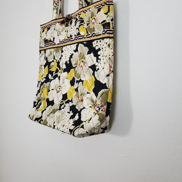 Vera Bradley Dogwood Medium Tote Yellow Floral Shoulder Bag Shopping Retired - Picture 6 of 11